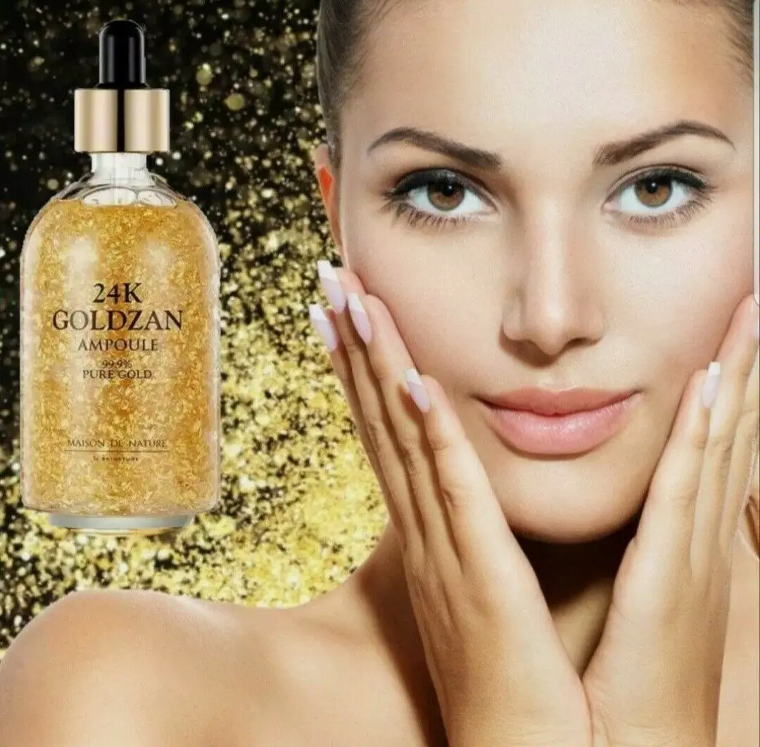 24K Goldzan Facial Serum Ampoule Pure Gold 99.9% Maison De Nature (100ml) –  Aleena Cosmetics