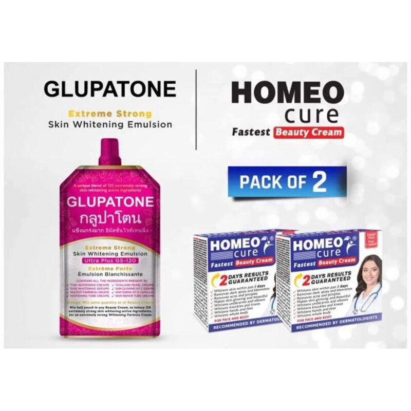 Glupatone Whitening Emulsion + Homeo Cure Beauty Cream (Pack of 2)