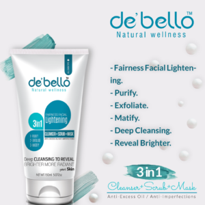 Debello 3in1 Lightening Cleanser + Scrub + Mask (150ml)