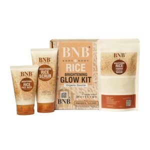BNB Rice Extract Bright & Glow Kit (Rice Face Wash + Rice Scrub + Rice Mask)