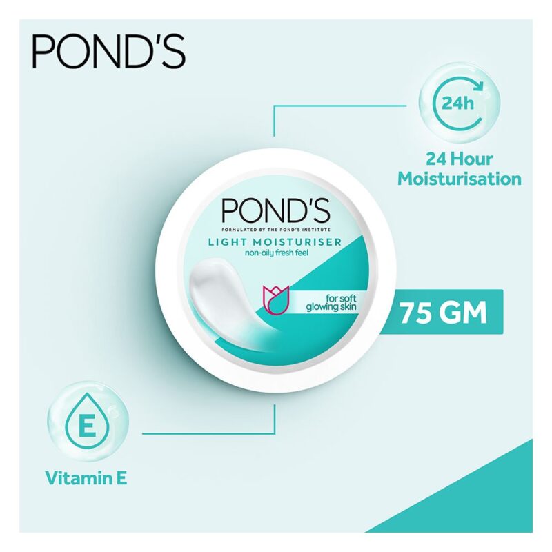 Ponds Light Moisturizer Soft Glowing Skin Cream (75gm)