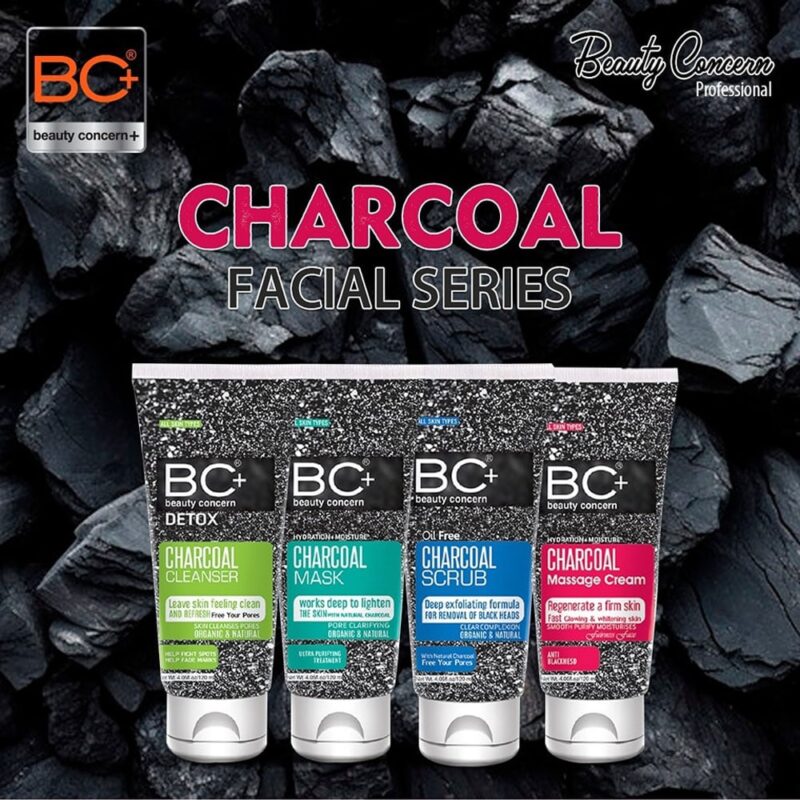 BC+ Beauty Concern Charcoal Facial Kit (120ml) Pack of 4