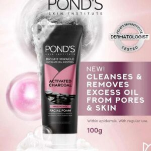 Ponds Bright Miracle Activated Charcoal Facial Foam (100gm)