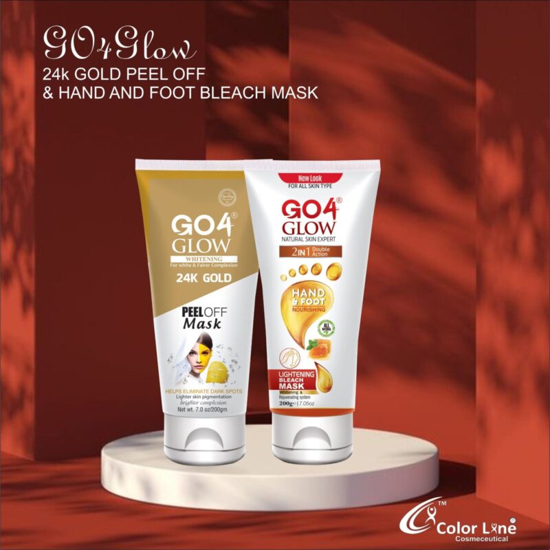 Go4Glow 24K Gold Peel-Off Mask & Hand Foot Bleach Mask (Pack of 2)