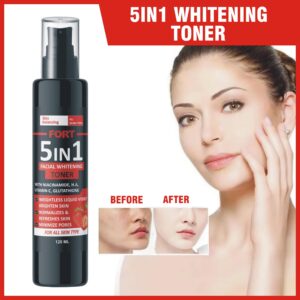 FORT 5in1 Fecial Whitening Toner With Niacinamide H.A Vitamin-C Glutathione (120ml)