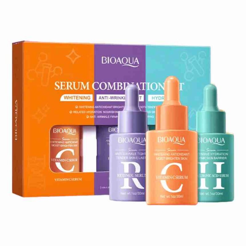 BIOAQUA Pack of 3 New Facial Serum & Essence Liquid Whitening Vitamin-C Retinol Hyaluronic Acid Serum (30ml)