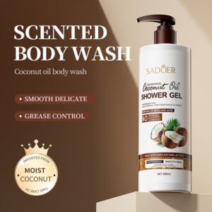 SADOER Moisturizing Coconut Oil Shower Gel Amino Acid (500ml)