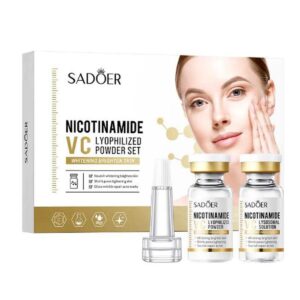 SADOER Nicotinamide Vitamin C Freeze-Dried Powder Set Pore Shrinking Anti-Wrinkle Repair Glowing Facial Kit