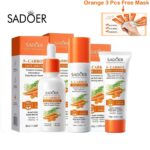 SADOER Pack of 03 Carrot Vitamin A+B1+Anti-oxidation Anti-Aging Moisture Glowing Brighten Skin Care Series