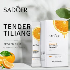 SADOER Vitamin-C Gel Night Sleep Face Gel Mask (20Pcs x 4ml)