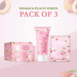 Pack of 3 Bioaqua Peach Glowing Skin Care Set