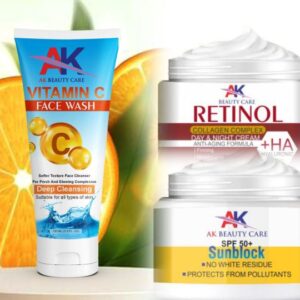 AK Beauty Care Vitamin C Face Wash+Cream+Sunblock