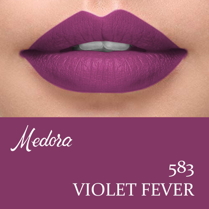 Medora Matte Lipstick Shade #583 Violet Fever 1 Medora Matte Lipstick Shade #583 Violet Fever