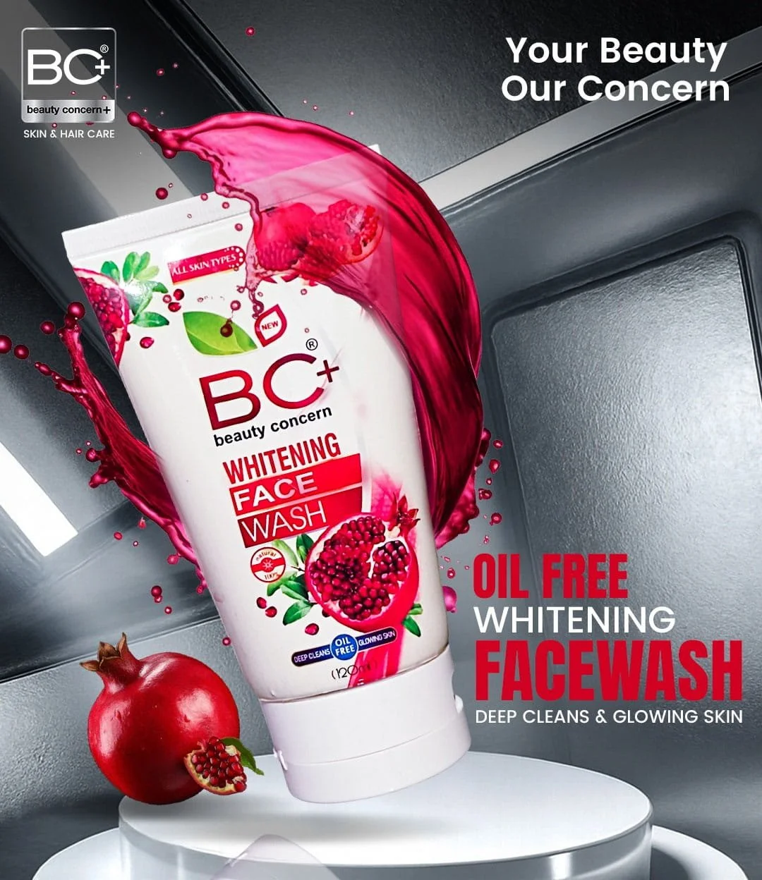 BC+ Beauty Concern Whitening Face Wash Pomegranate (120ml) 1 BC+ Beauty Concern Whitening Face Wash Pomegranate (120ml)