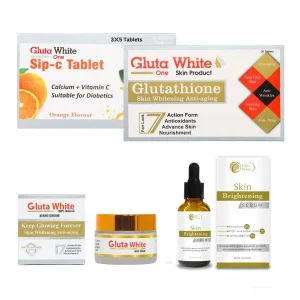 Gluta White Gluta + Gluta C + Cream + Serum (Gluta White Complete Set)