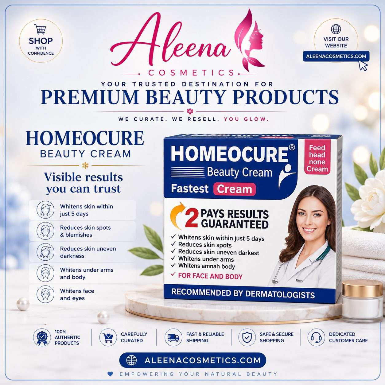 Homeo Cure Fastest Beauty Cream (30gm) 2 Homeocure Beauty Cream and premium beauty products collection - natural skincare solutions available at Aleena Cosmetics